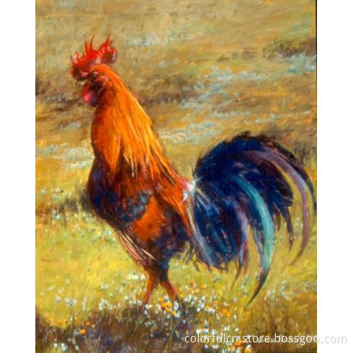 100% Handmade Animal Chanticleer Oil Painting (WL-2019)